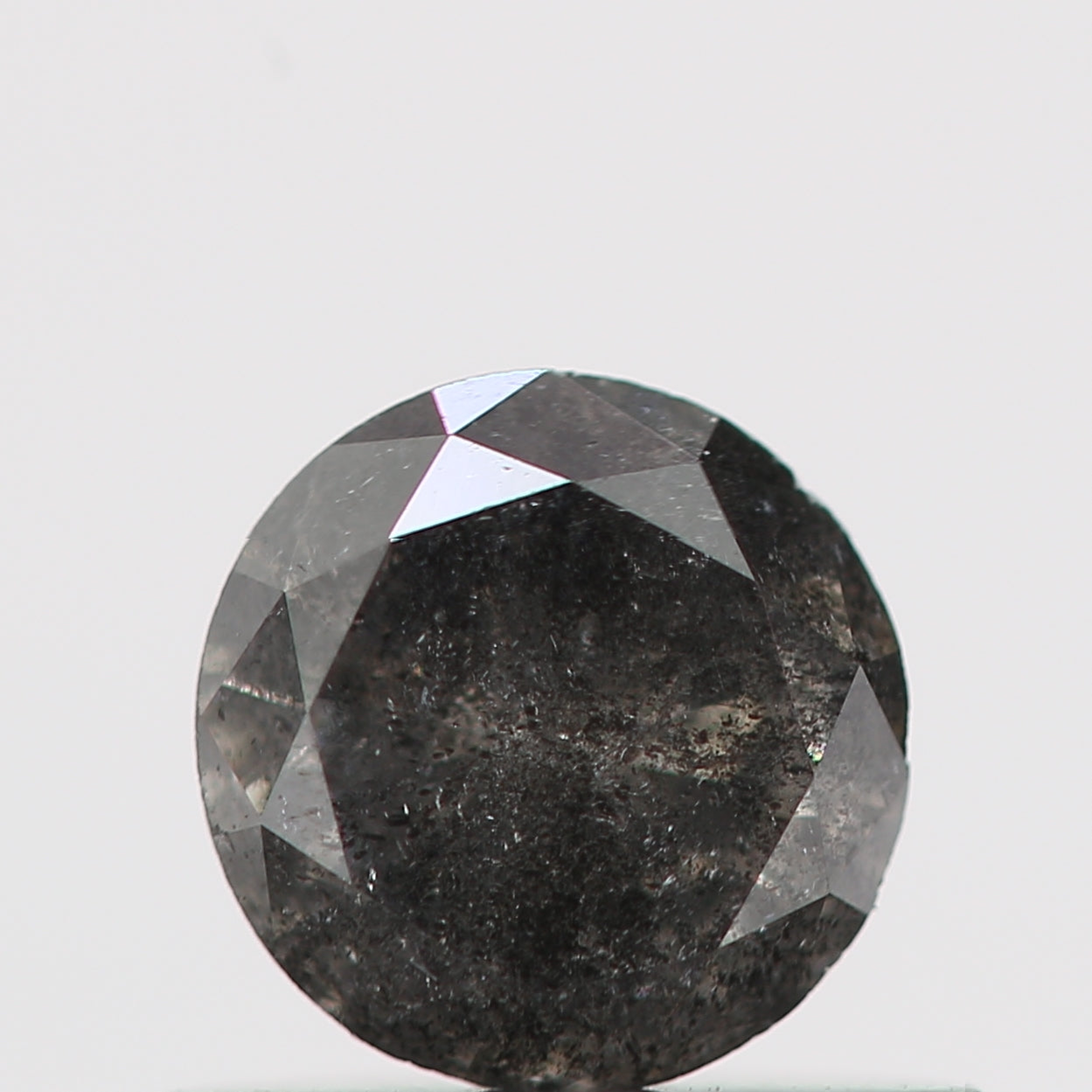 0.37 Carat Black Salt and Pepper Round Brilliant Cut Natural Loose Diamond